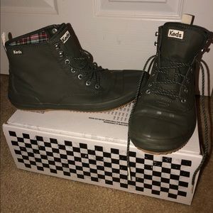 🆕 Keds Scout Splash Twill Ankle Boots - Green - Women’s - Size 9 NWOT